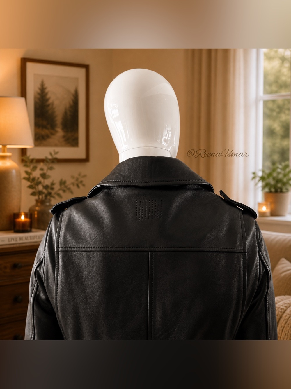 OAKWOOD “ICONIC” Authentic Lambskin Leather Biker Jacket – Men’s Size Small - Picture 7 of 17